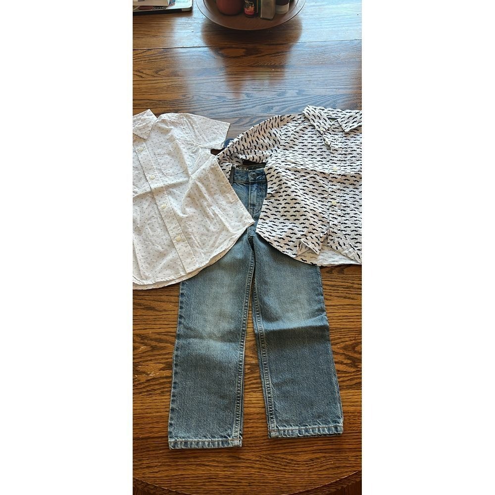 5T Boys Outfit - Oshkosh Jean, Long Sleeve Crazy 8, Short Sleeve Children's Plac